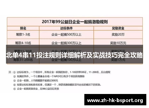 北单4串11投注规则详细解析及实战技巧完全攻略